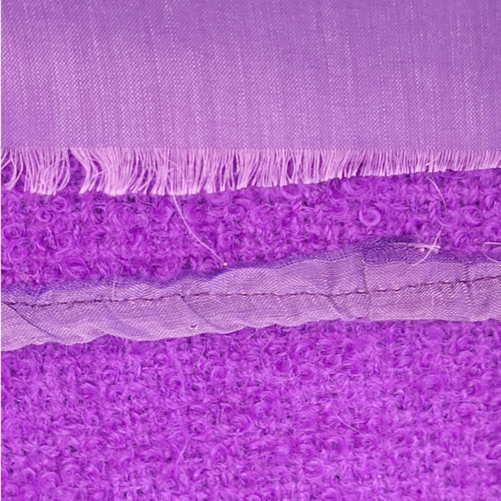 Vintage 70s Clelia Purple Boucle Wood Button Jacket Midi Straight Skirt Set Suit - Picture 17 of 17
